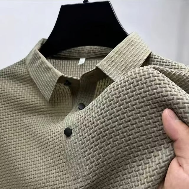 Mens Short Sleeve Cotton Polo Shirt Lightweight Casual Top