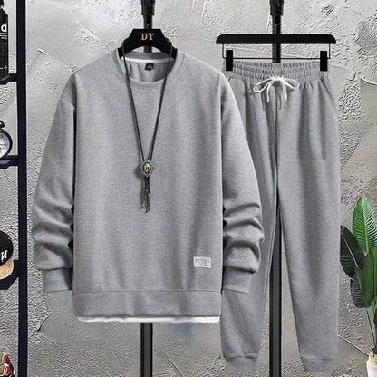Men Summer Waffle Casual T-Shirt and Pants Set Loose Sports Tracksuit