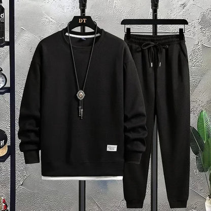 Men Summer Waffle Casual T-Shirt and Pants Set Loose Sports Tracksuit