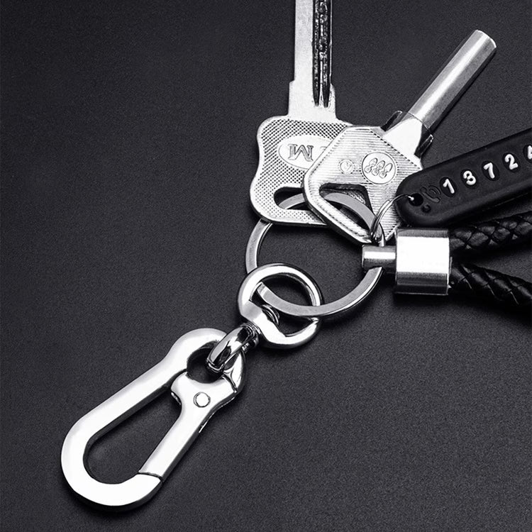 Trendy DIY Mobile Phone Number Plate Keychain for Men Punk Woven Leather Rope Car Accessories