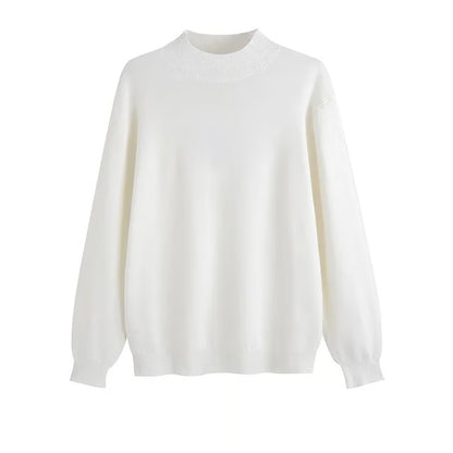 Men's Sweater, Half Polo Turtle Neck, Loose Fit Knit Top, Autumn Winter Base Layer