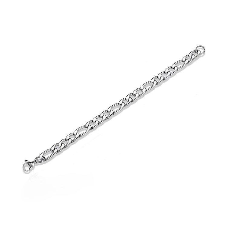 Simple Silver Color Stainless Steel Figaro Chain Bracelet for Men Women NK Chain Hip Hop Jewelry Party Accessories
